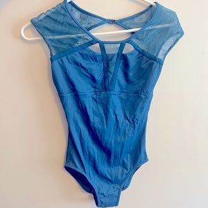 Bloch leotard blue lacy size small